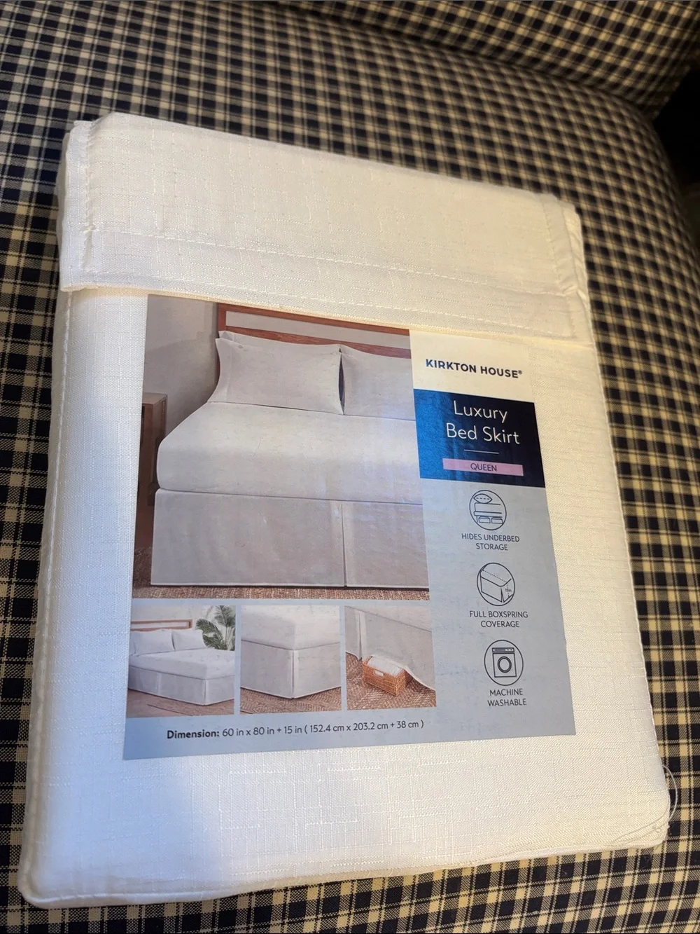 Kirkton House White Luxury Bed Skirt - Queen